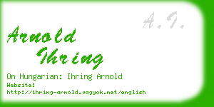 arnold ihring business card